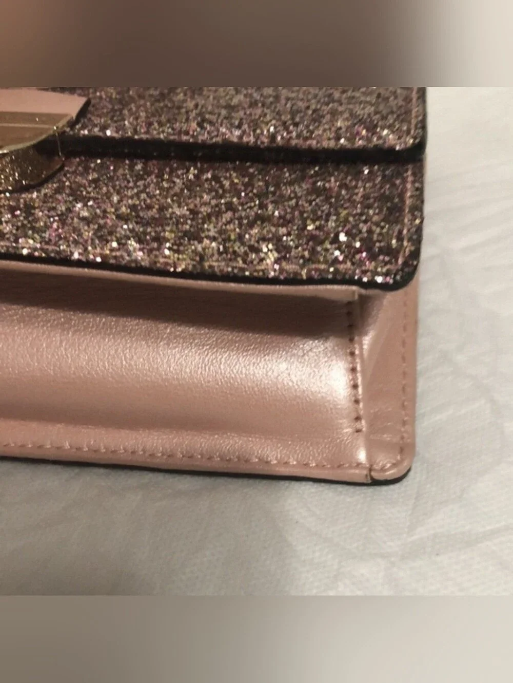 Kate Spade glitter crossbody bag in rose